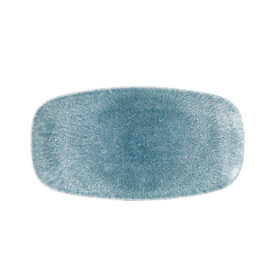 DE880 Churchill Raku Topaz Blue Chefs Ovaal Bord 35.2 x 18.7cm (6 stuks)