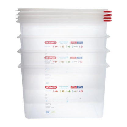 DL984 Araven GN 1/1 voedseldoos met deksel 28Ltr (4 stuks)