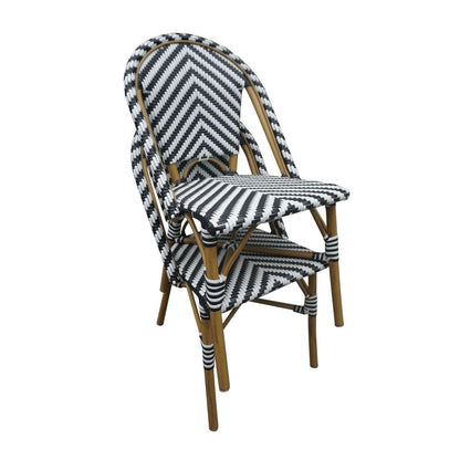 CH111 Bolero Parijse stijl rotan bijzetstoel zwart (2 stuks)