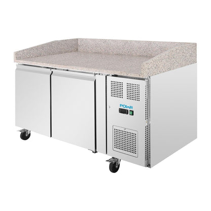 UA081 Polar U-Serie Dubbele Deur Pizza Werkbank met Granieten Blad 428Ltr