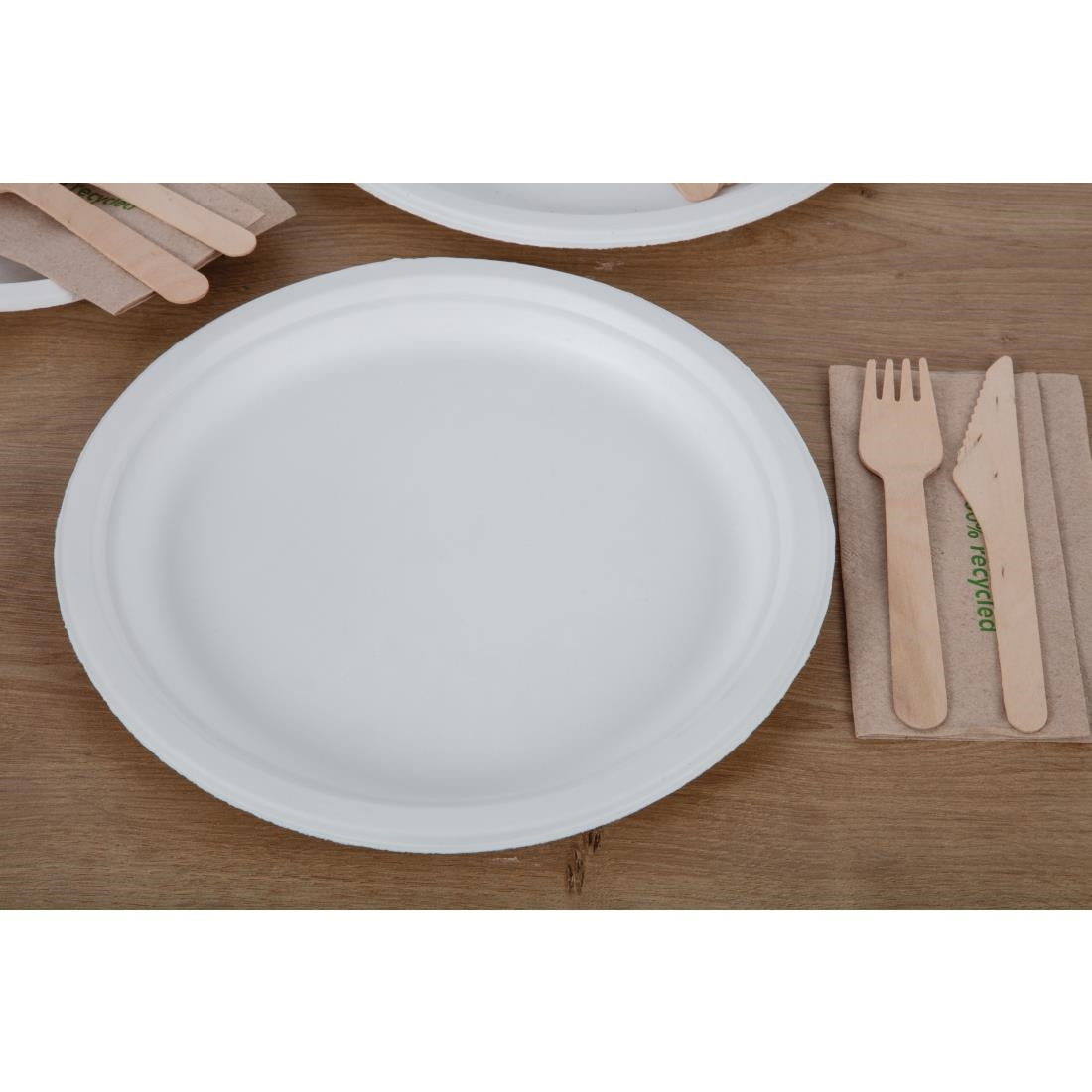 CW904 Fiesta Compostable composteerbare bagasse borden 26cm (50 stuks)