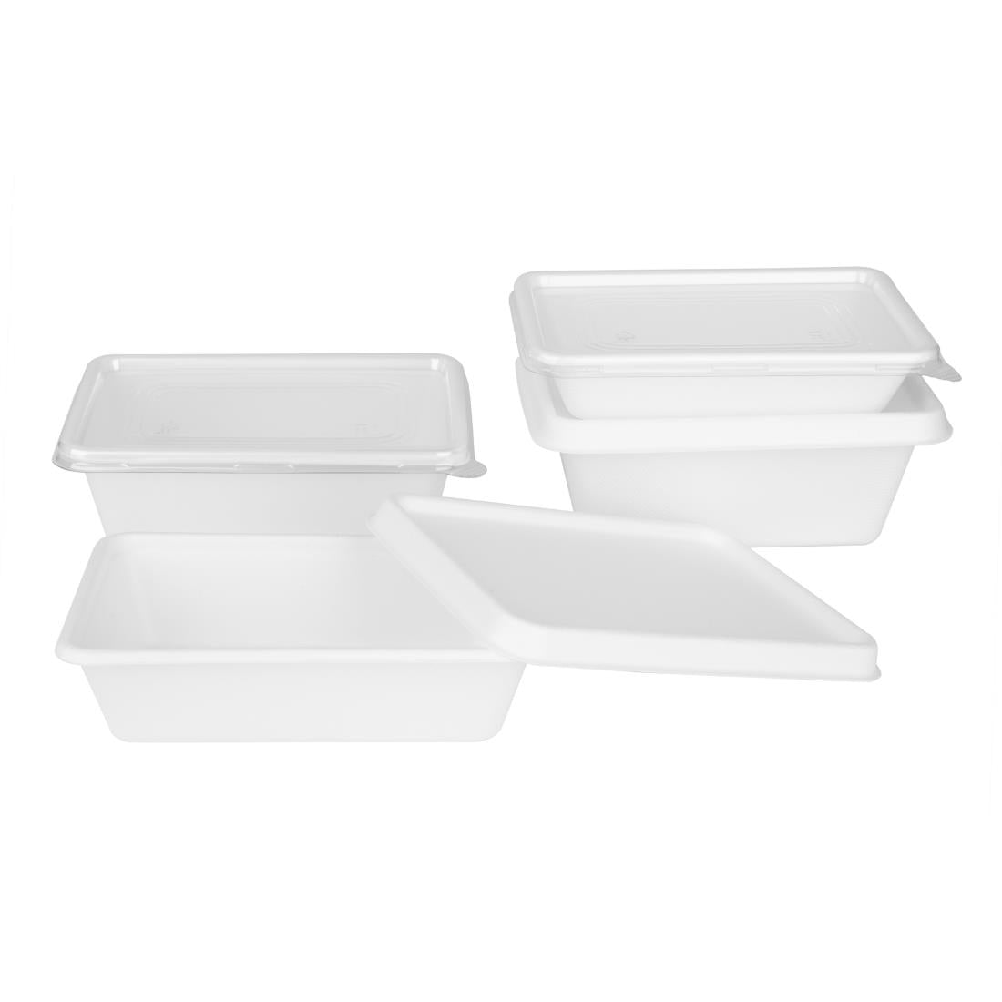 HW036 Fiesta Composteerbare Bagasse Voedselcontainer Bases 1000ml (100 stuks)