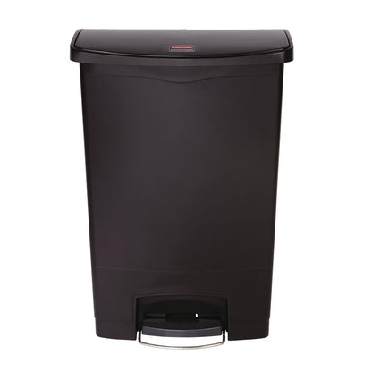 GL040 Rubbermaid Slim Jim Front Step pedaalemmer 90Ltr zwart