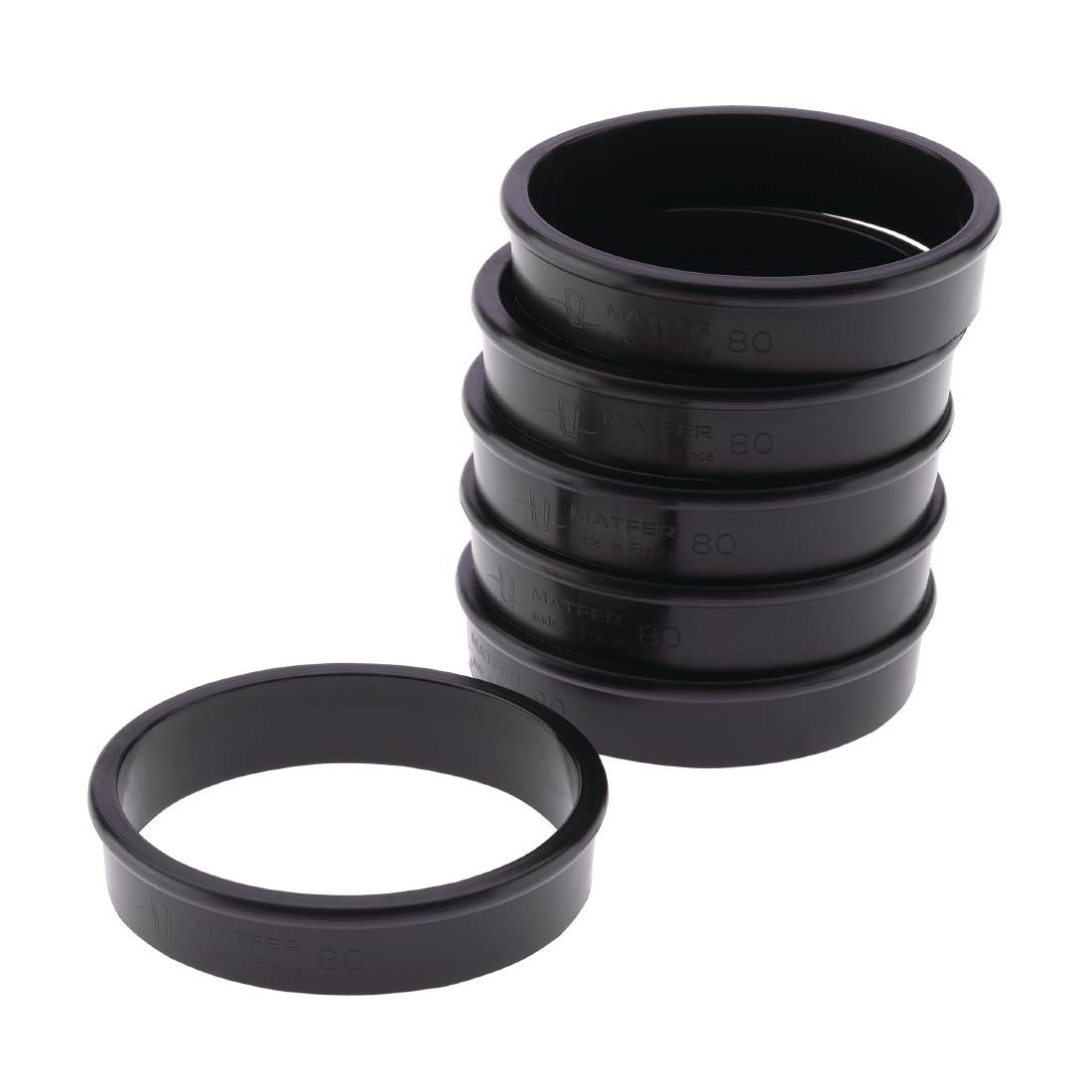 FA984 Matfer Bourgeat Exoglass taartringen 80(Ø)mm (6 stuks)