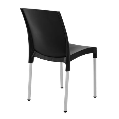 GJ976 Stapelbare bistro zijstoelen zwart (4 stuks)