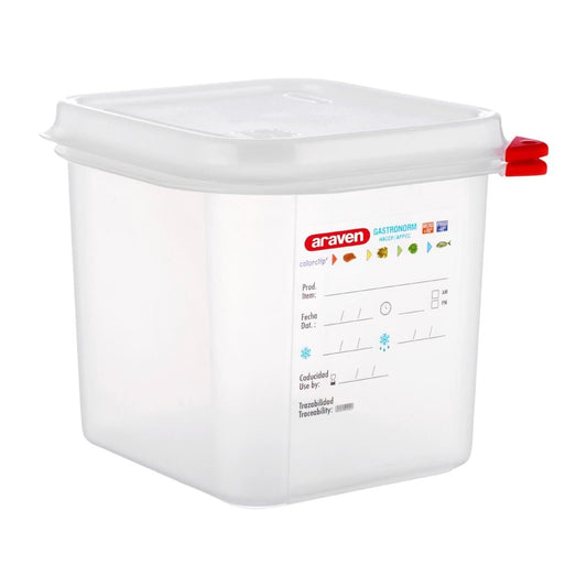 T984 Araven GN 1/6 voedselbak met deksel 2,6Ltr (4 stuks)