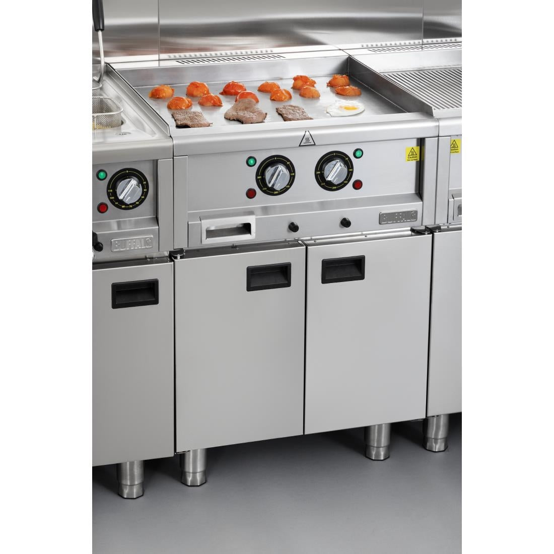CU475 Buffalo 600-Serie Elektrische Bakplaat Met Twee Zones, 600mm