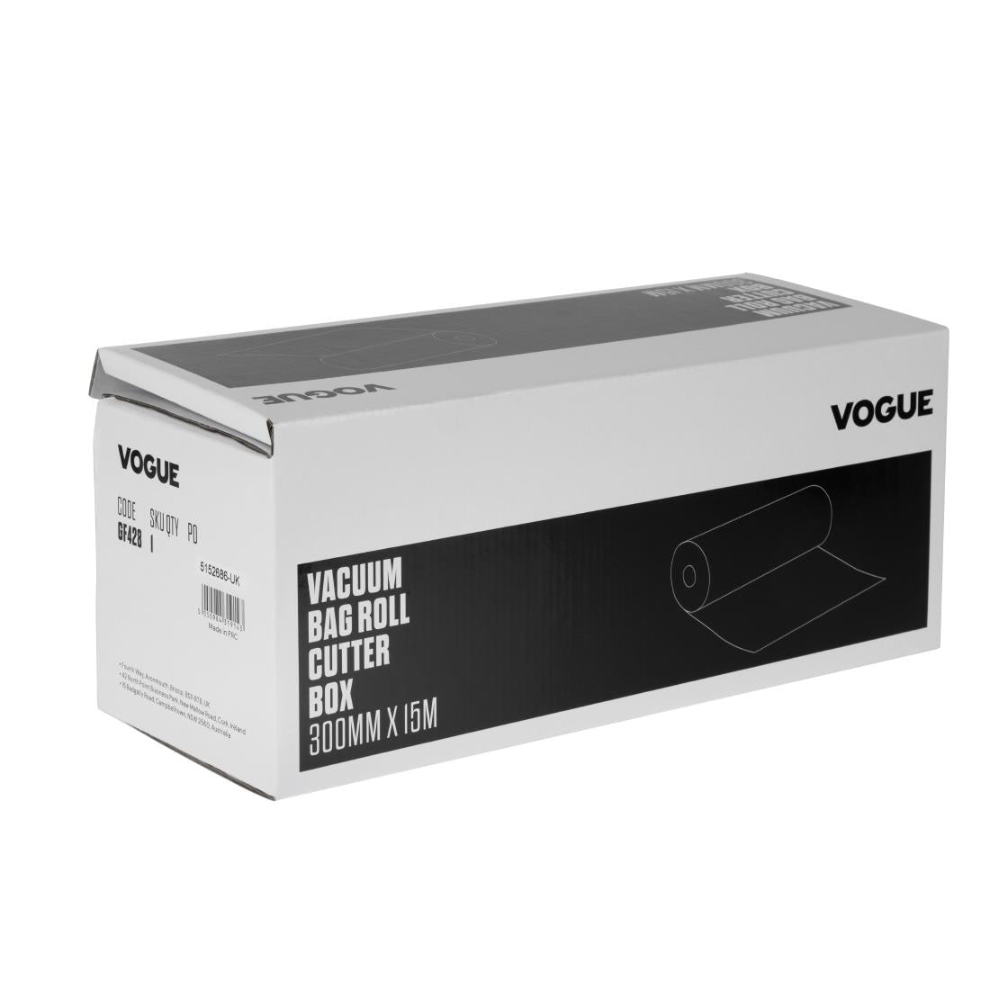 GF428 Vogue vacumeerzakken op rol met dispenser 30cm x 15m