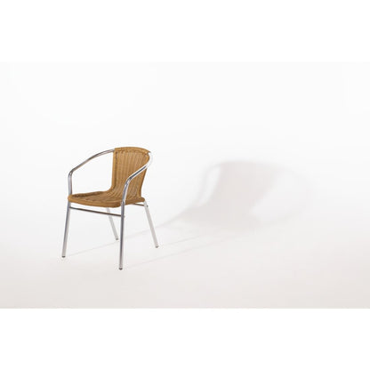 U422 Bolero aluminium en polyrotan stoel naturel (4 stuks)