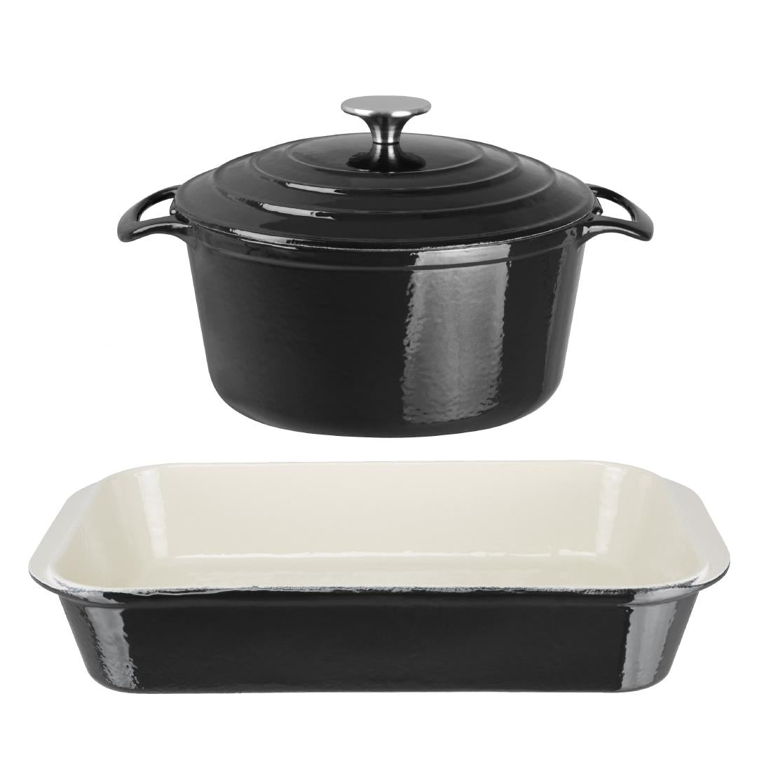 SA619 Vogue 2-delige gietijzeren braadpan en ovenschaal set