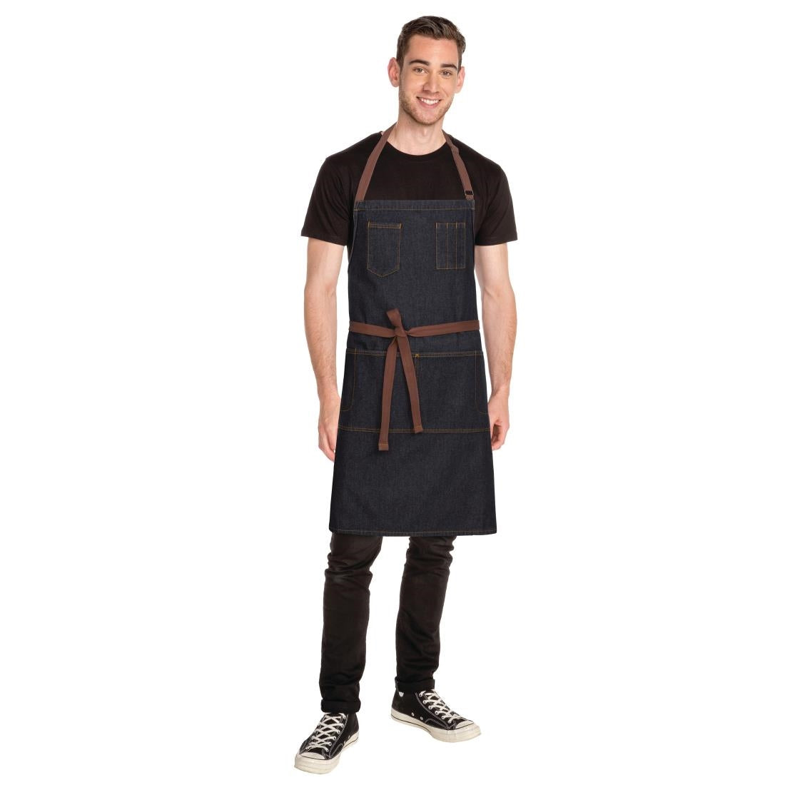 B720 Chef Works Urban Memphis halterschort zwart