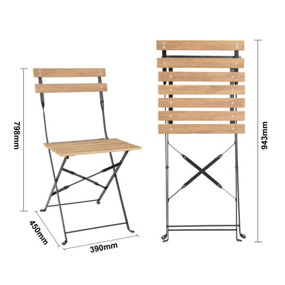 FU539 Bolero Perth Pavement Style Klapstoelen Met Houteffect (2 stuks)