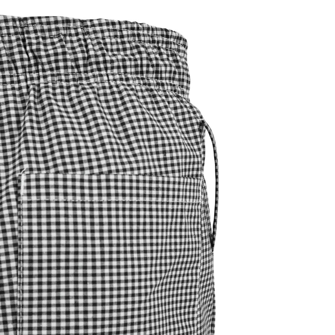 A026T-XS Whites Easyfit Teflon unisex koksbroek met kleine ruit zwart-wit XS
