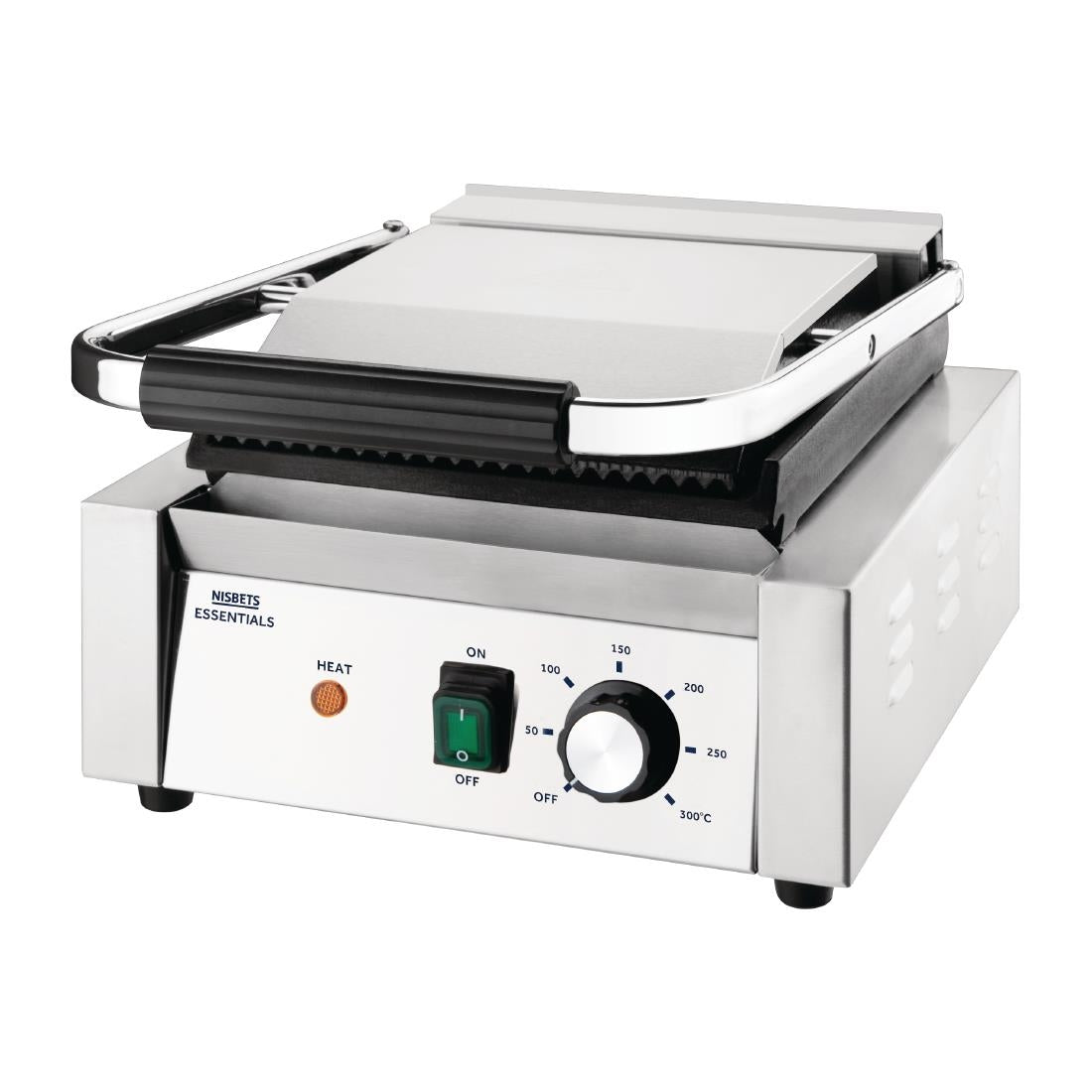 DA396 Nisbets Essentials contactgrill groef/glad 36 x 31cm 1800W