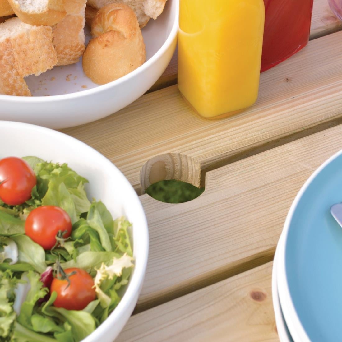 CG096 Rowlinson vierkante houten picknicktafel 198cm