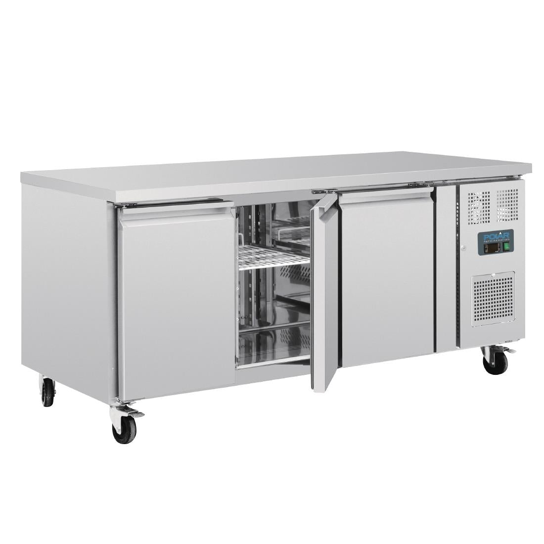 GL184 Polar U-serie 3-deurs counter met euronorm opslag 634L