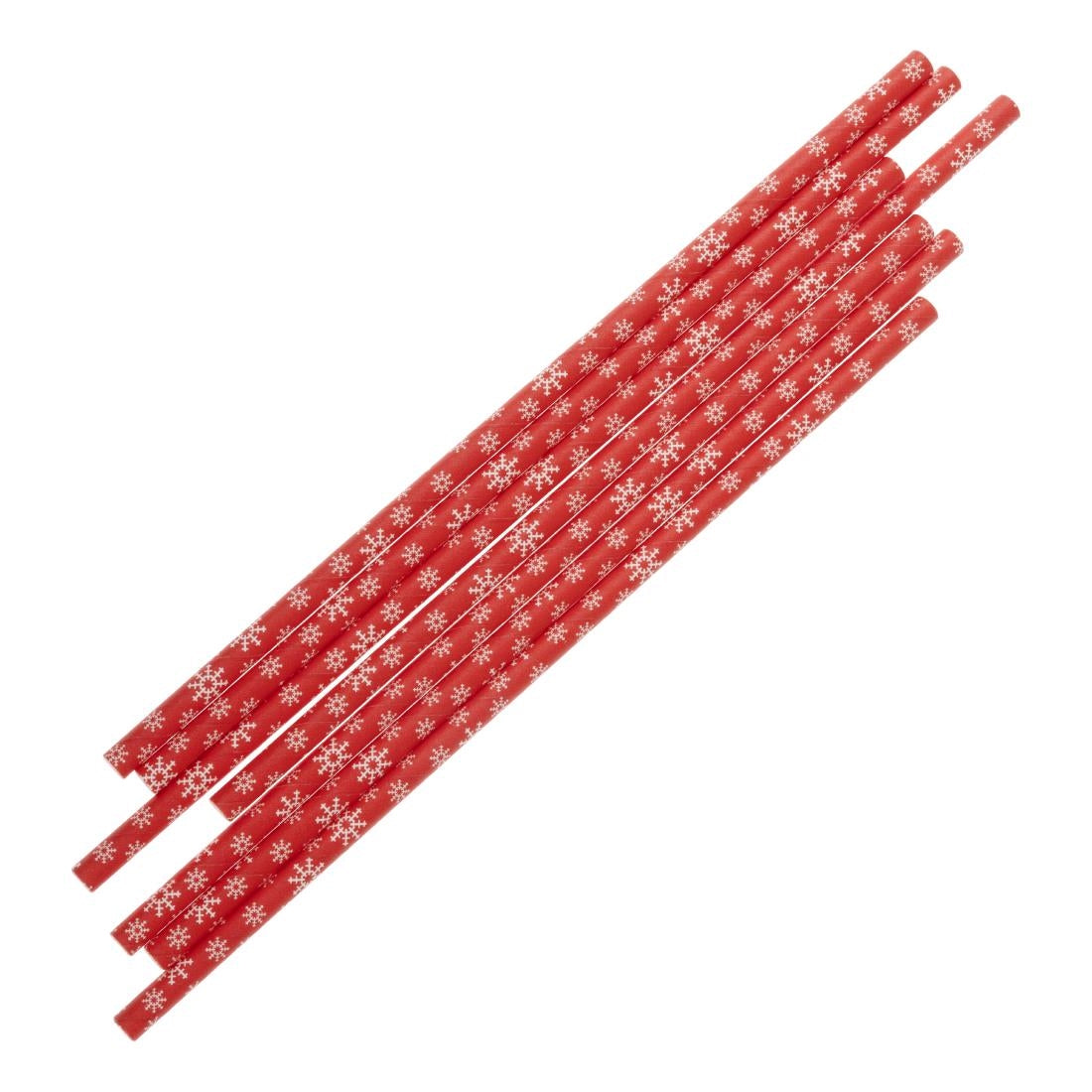 HS983 Fiesta Composteerbare Sneeuwvlok Papieren Rietjes 210mm (250 stuks)