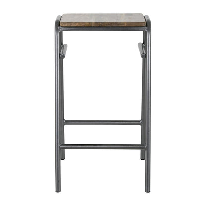 HZ824 Bolero Cantina compacte barkrukken met mangohouten zitting Gunmetal (4 stuks)