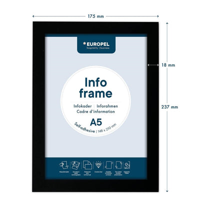 HU458 Europel Info Frame / Zelfklevende Set 2 Stuks A5 Zwart