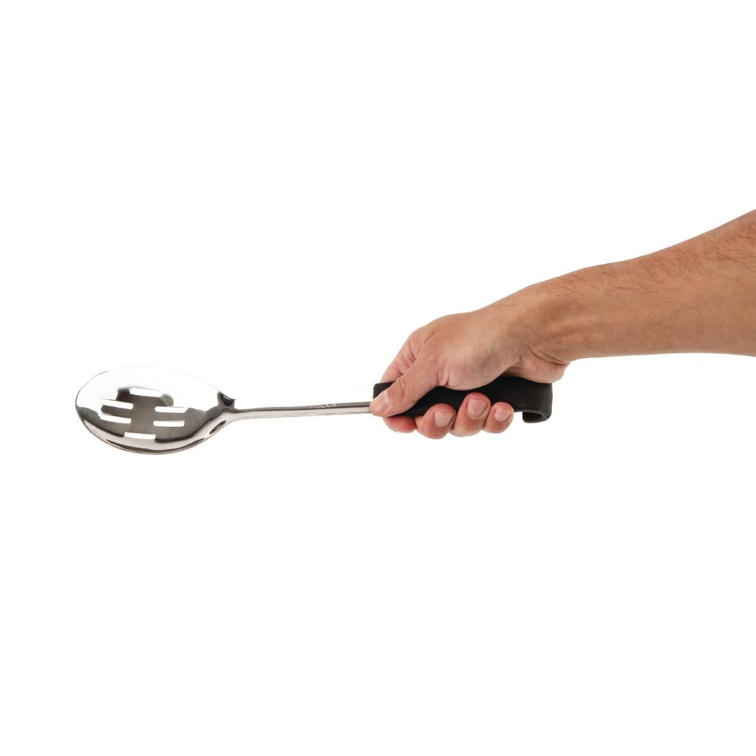 CS911 Vogue geperforeerde serveerlepel met zwarte handgreep 34cm