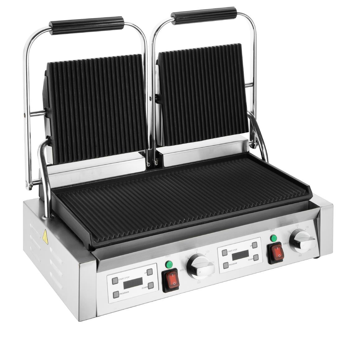 CU611 Buffalo Dubbele Contactgrill Geribbelde Platen