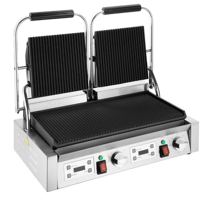 CU611 Buffalo Dubbele Contactgrill Geribbelde Platen