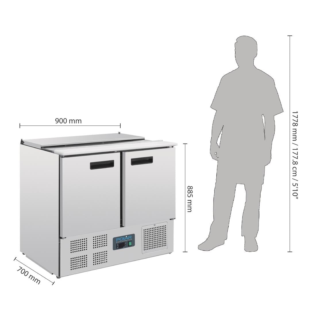 G606 Polar G-serie gekoelde saladette 240L
