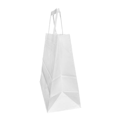 JA347 Fiesta recyclebare platte witte papieren zakken (medium, 250 stuks)