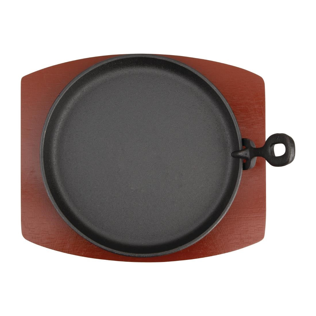 CC311 Olympia ronde gietijzeren schaal met houten onderzetter 22cm