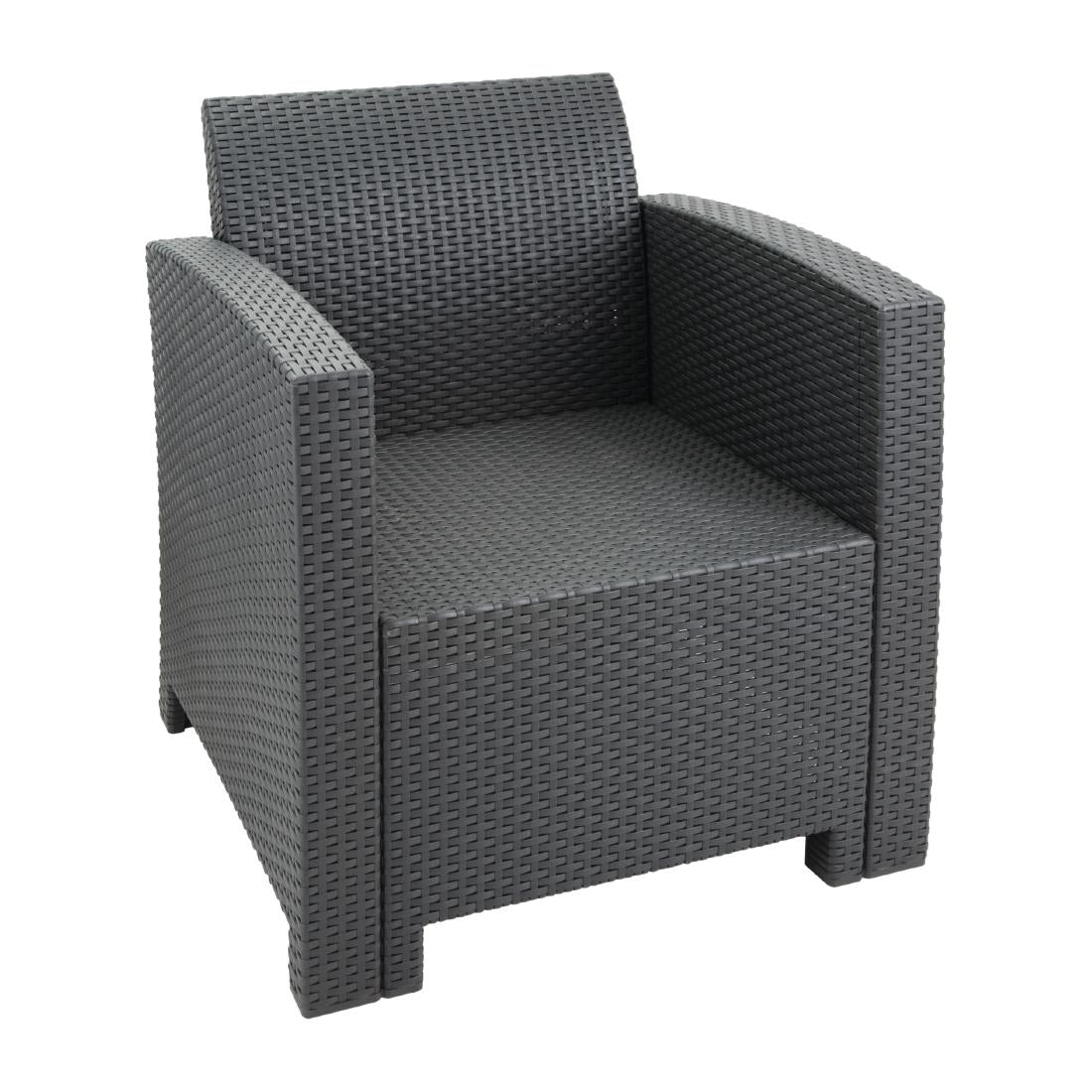 DR309 Bolero Pp Fauteuil En Tafel Rieten Set Grijs