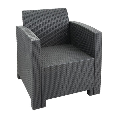 DR309 Bolero Pp Fauteuil En Tafel Rieten Set Grijs