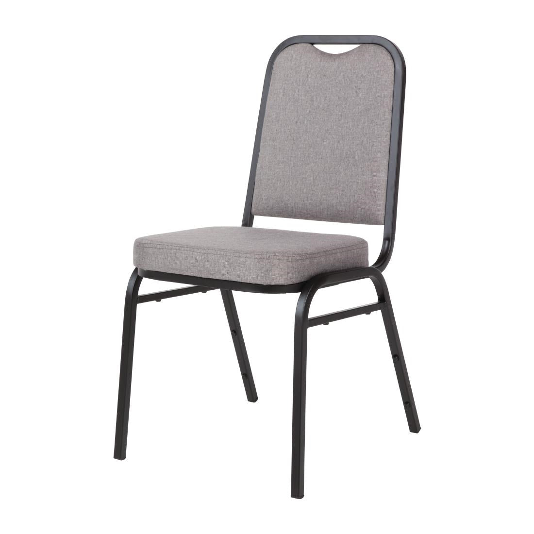 DA602 Bolero stalen stapelstoel met vierkante rugleuning grijs (4 stuks)