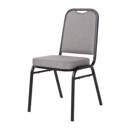 DA602 Bolero stalen stapelstoel met vierkante rugleuning grijs (4 stuks)