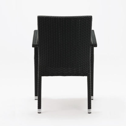 DL477 Bolero polyrotan stoelen met armleuning antraciet (4 stuks)