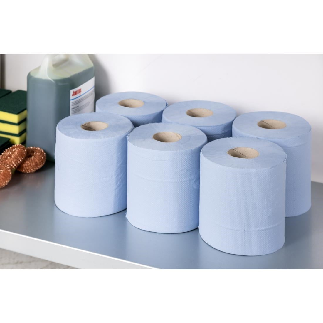 DL921 Jantex centrefeed 2-laags handdoekrollen blauw 120m (6 stuks)