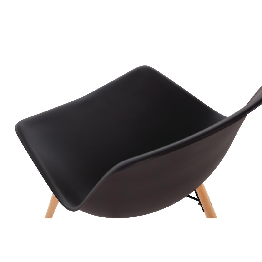 DM841 Bolero Arlo polypropyleen stoelen met houten poten grijs (2 stuks)