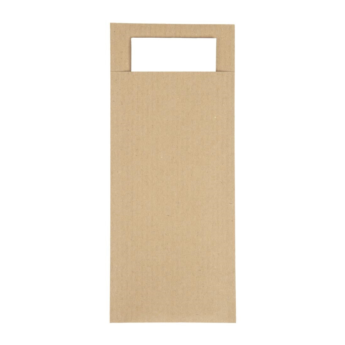 CK235 Europochette Bruin Bestekzakje met Wit Servet (500 stuks)