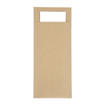 CK235 Europochette Bruin Bestekzakje met Wit Servet (500 stuks)