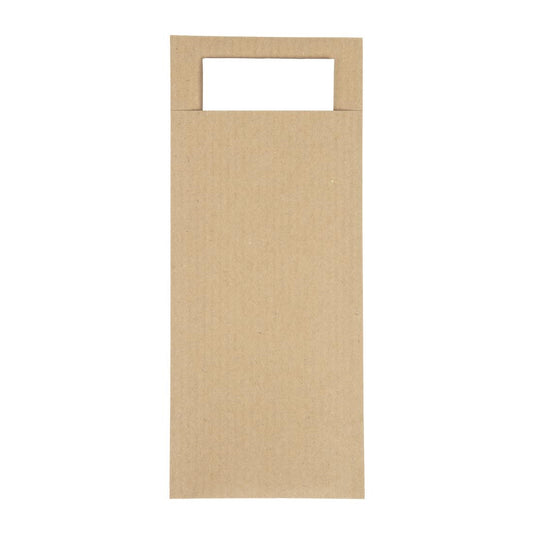 CK235 Europochette Bruin Bestekzakje met Wit Servet (500 stuks)