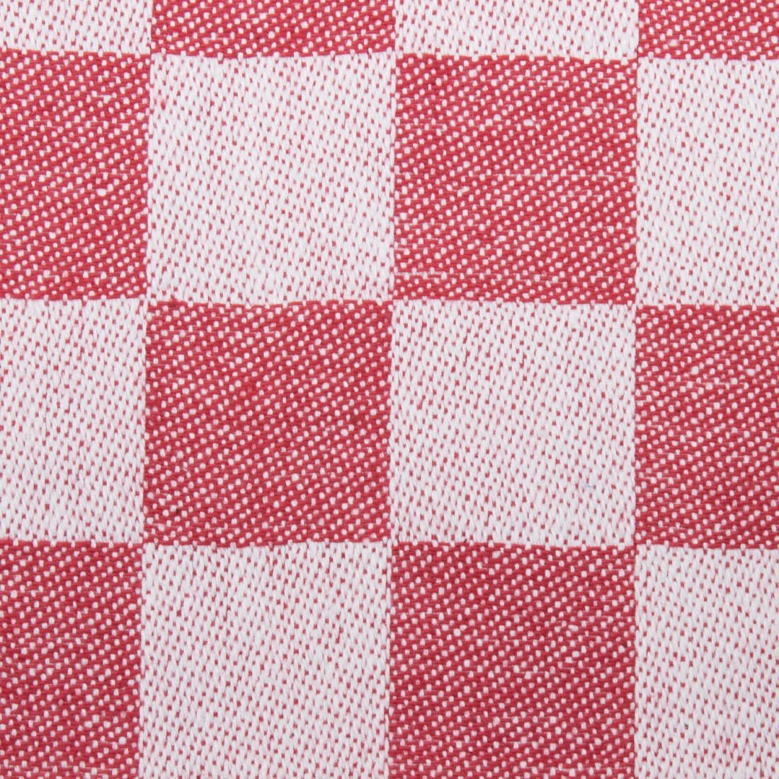 E579 Vogue theedoek rood geblokt
