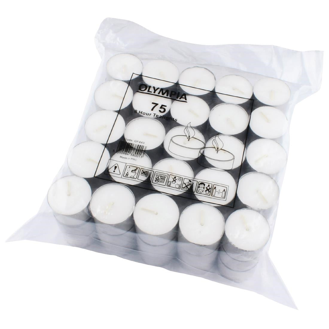 GF449 Olympia theelichten 8 uur (75 stuks)