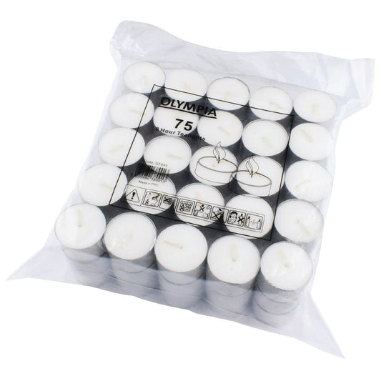 GF449 Olympia theelichten 8 uur (75 stuks)