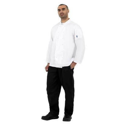 A134-S Whites Vegas koksbuis lange mouw wit S