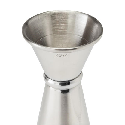 CZ350 Beaumont RVS Gestreepte Jigger Maat 20ml/40ml