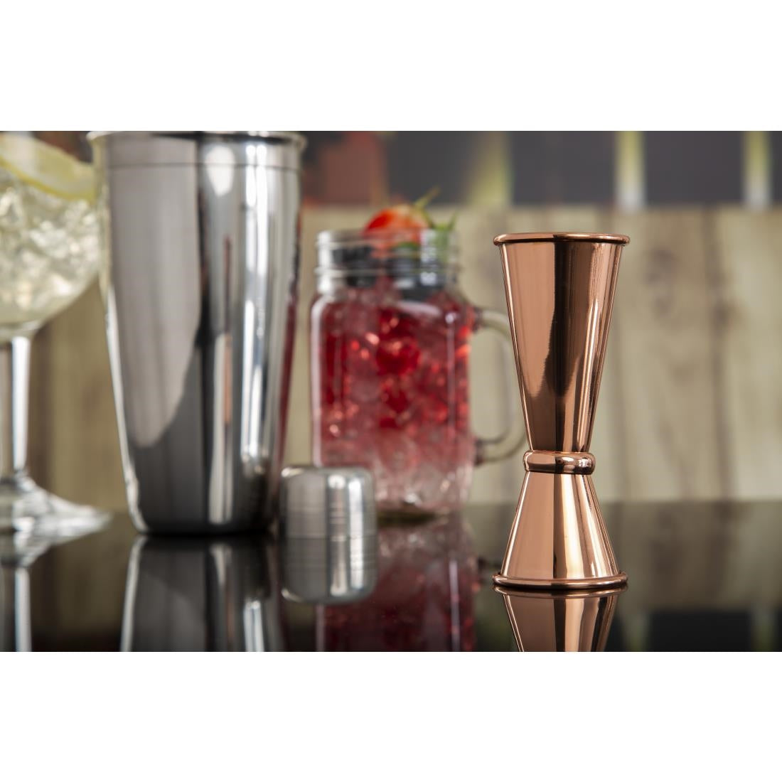 DR606 Olympia koperen barmaatje/jigger 25/50ml