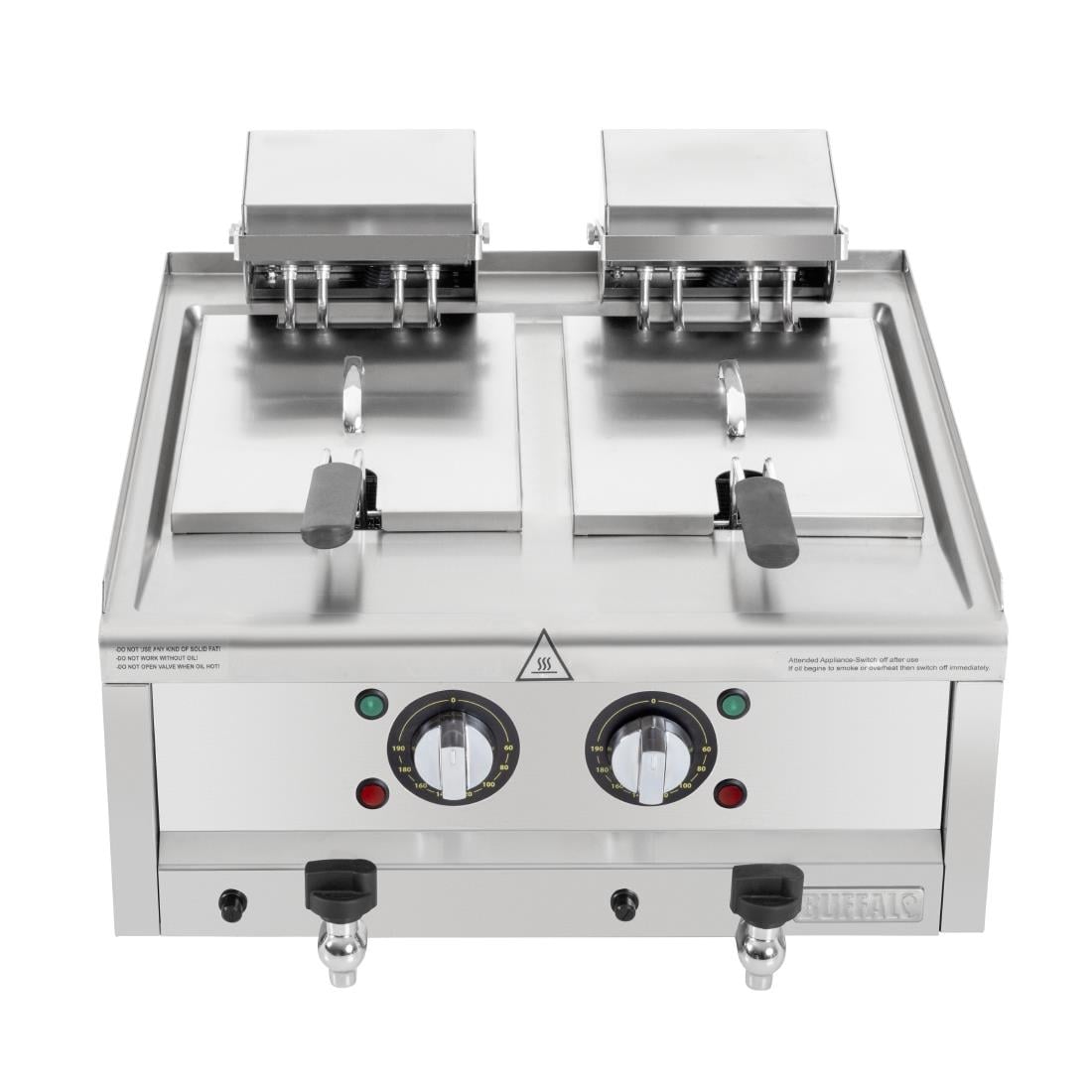 CU477 Buffalo 600-Serie Elektrische Friteuse Met Dubbele Tank, 2 x 8 Liter