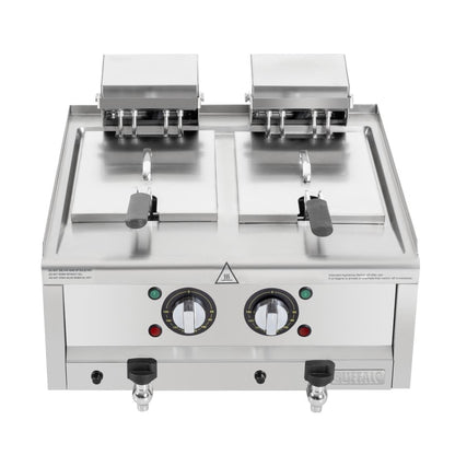 CU477 Buffalo 600-Serie Elektrische Friteuse Met Dubbele Tank, 2 x 8 Liter