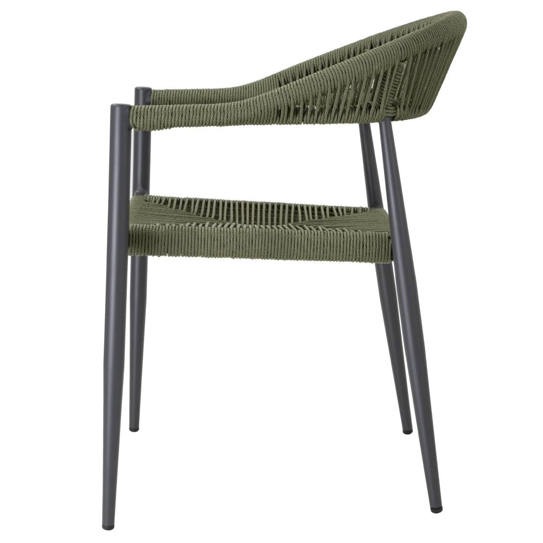 HZ592 Bolero Eden PE gevlochten rattan outdoor armstoelen groen (4 stuks)