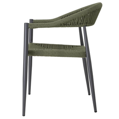 HZ592 Bolero Eden PE gevlochten rattan outdoor armstoelen groen (4 stuks)