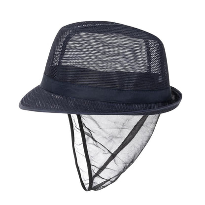 A654-L Trilby hoed met haarnetje blauw L
